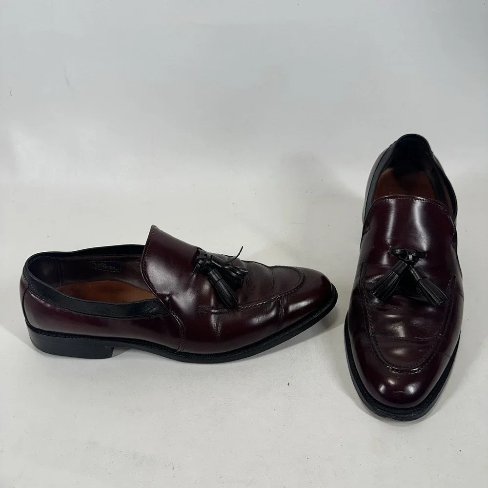 Allen Edmonds Ethan Tassel Loafers Men's Size‎ 10 C Burgundy Comb Shoes